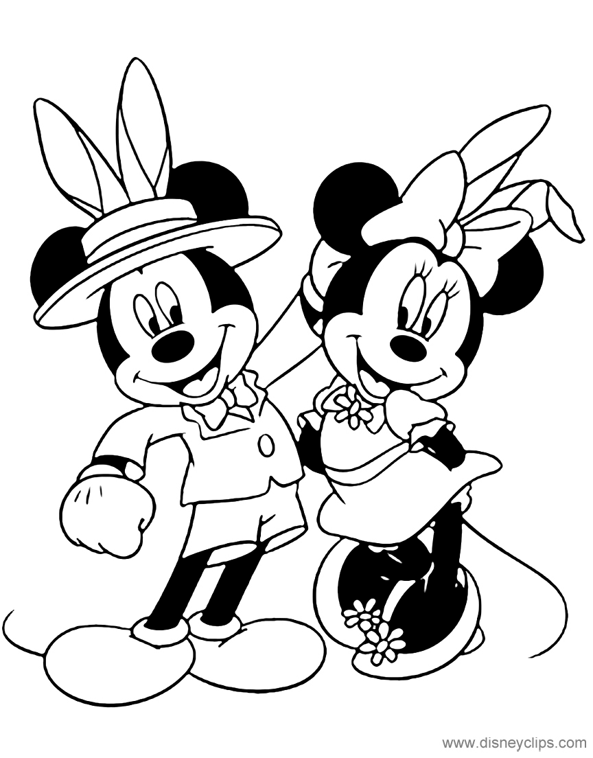 mickey minnie easter coloring2 gif 864 1 104 pixels on mickey and minnie mouse coloring pages id=32375