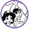 Aladdin and Jasmine coloring page