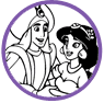 Aladdin and Jasmine coloring page