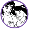 Aladdin and Jasmine coloring page