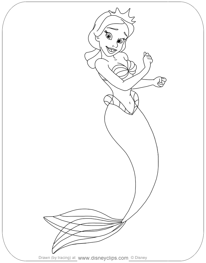 little mermaid coloring page