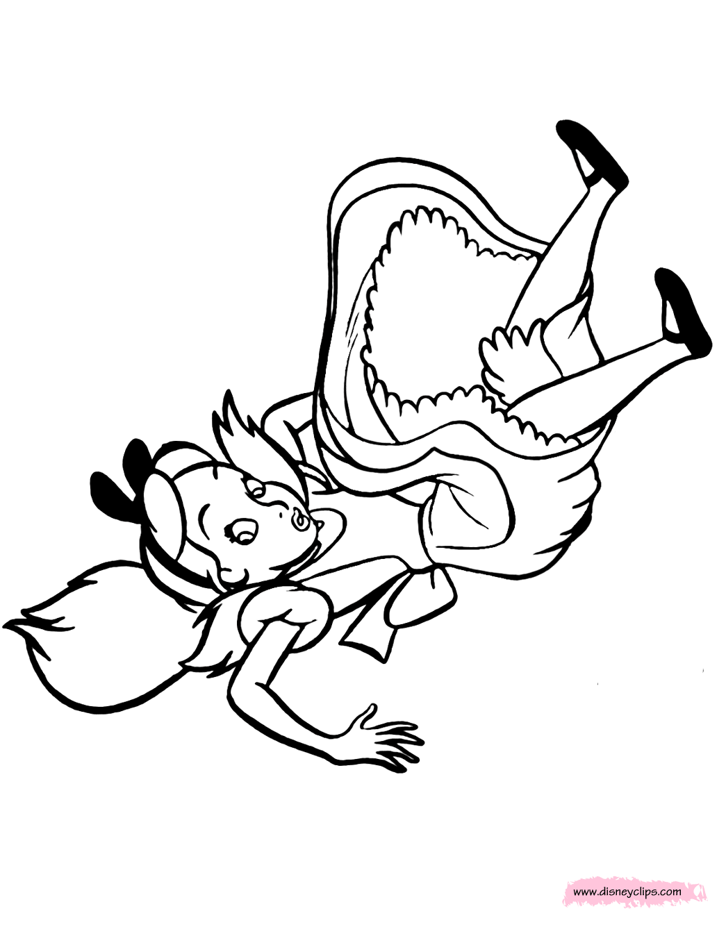 coloring page Alice falling