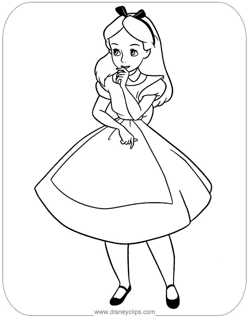 Alice in Wonderland Coloring Pages | Disneyclips.com
