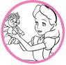 Alice and Dinah coloring page