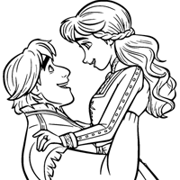 Kristoff and Anna coloring page