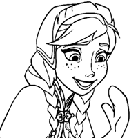 Anna and Olaf coloring page