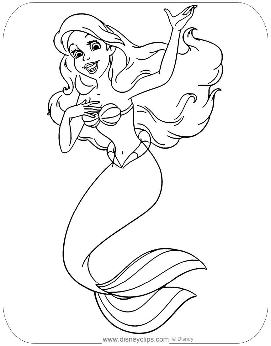The Little Mermaid Coloring Pages 2 | Disneyclips.com