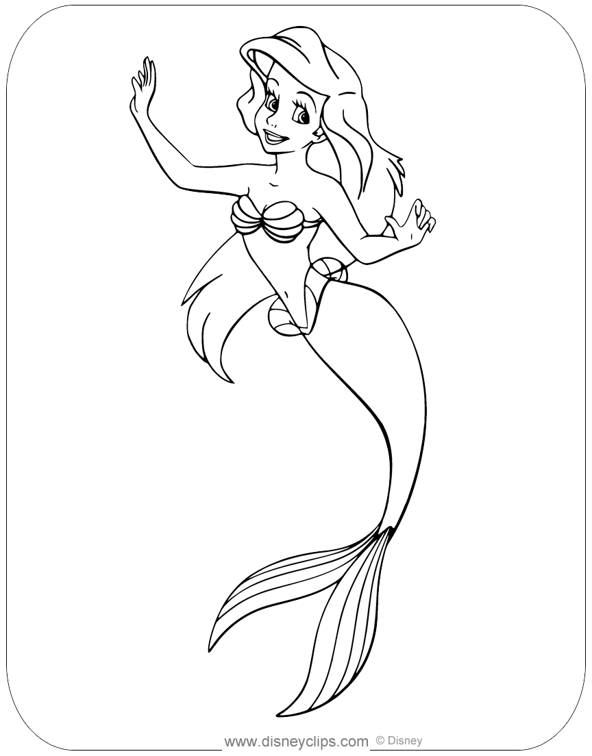 The Little Mermaid Coloring Pages (3) | Disneyclips.com