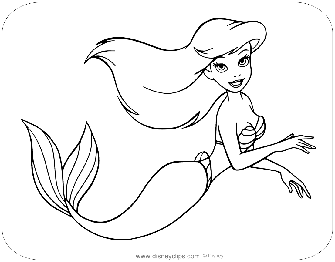 The Little Mermaid Coloring Pages 20   Disneyclips.com