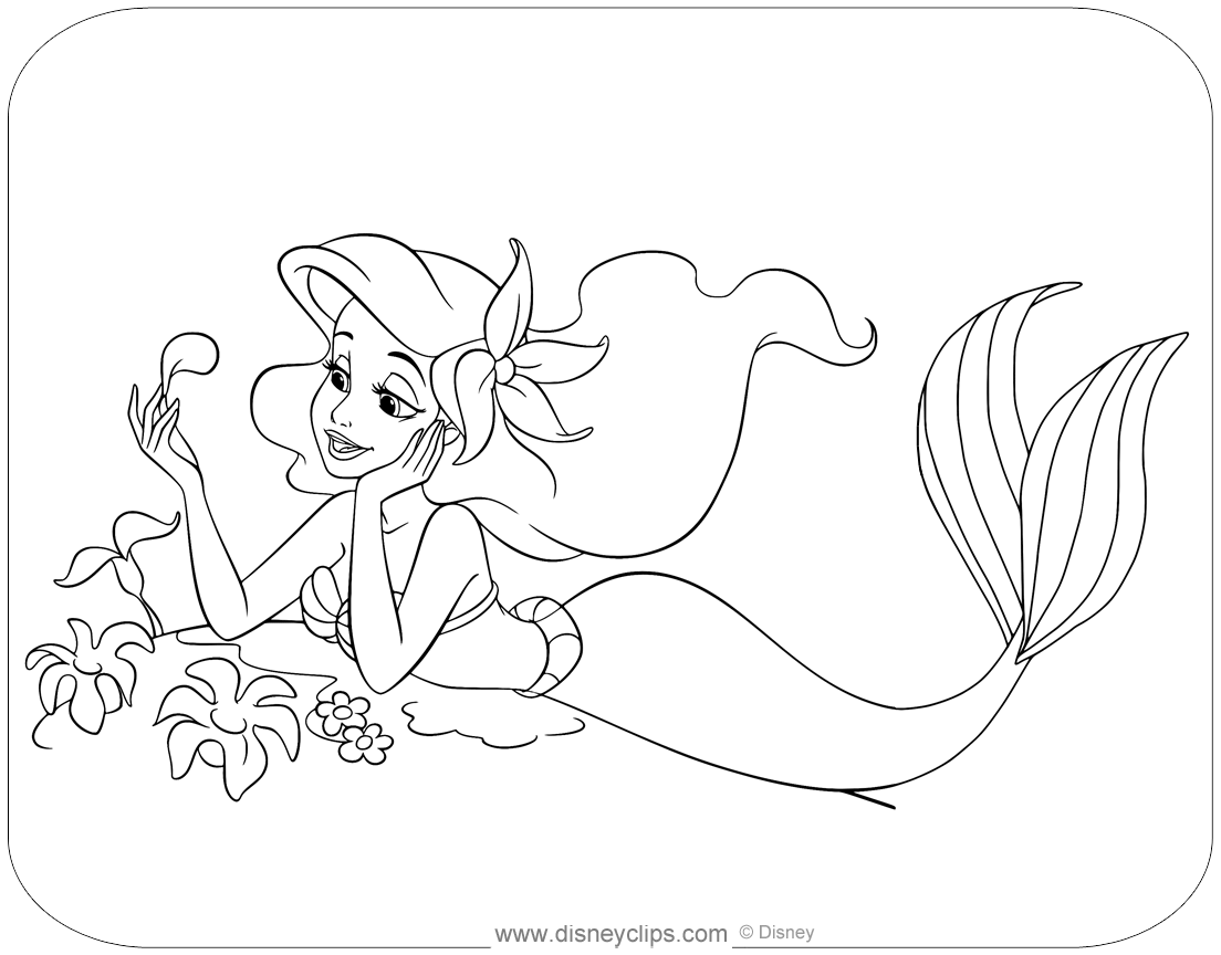 little mermaid coloring page