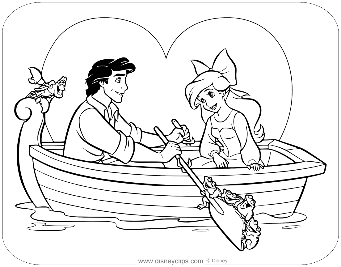 ariel and flounder the little mermaid coloring pages