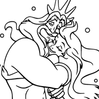 Father's Day coloring page: Ariel & Triton