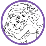 Ariel and Flounder coloring page