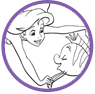 Ariel and Flounder coloring page