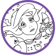 Ariel, Flounder and Sebastian coloring page