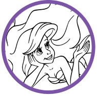 Ariel and Sebastian coloring page