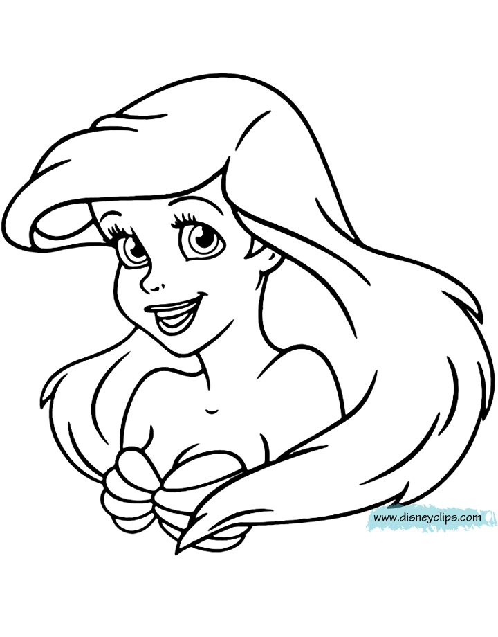 Ariel Face Coloring Pages - Coloring Pages