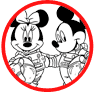 Mickey and Minnie Mouse coloring page