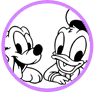 Baby Donald and Pluto coloring page