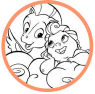 Baby Hercules & Pegasus coloring page