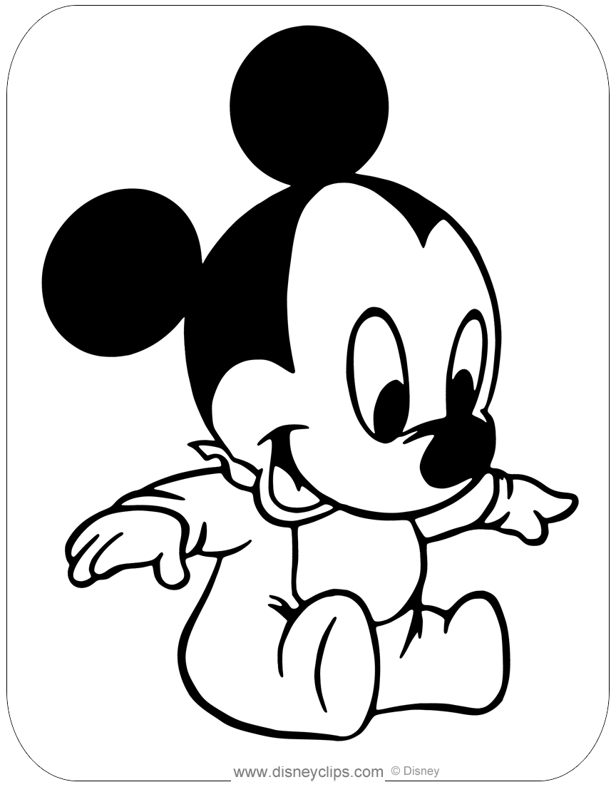 coloring pages of baby mickey mouse