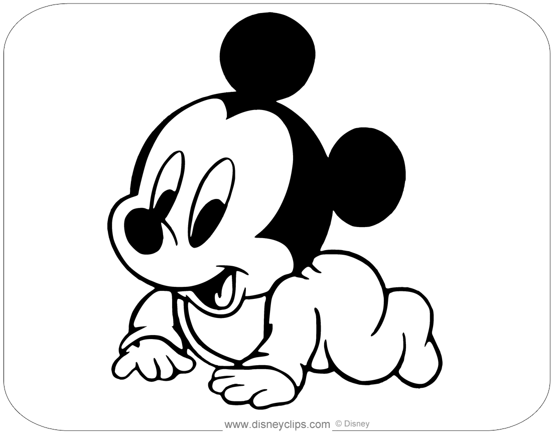 baby mickey and minnie coloring pages