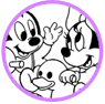 Baby Mickey and Minnie coloring page