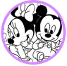 Baby Mickey and Minnie coloring page