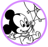 Baby Mickey and Minnie coloring page