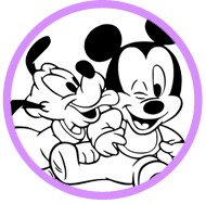 Baby Mickey and Pluto coloring page