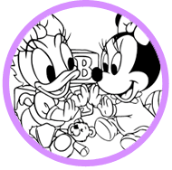 Baby Minnie and Daisy coloring page