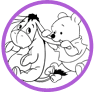 Baby Pooh and Eeyore coloring page