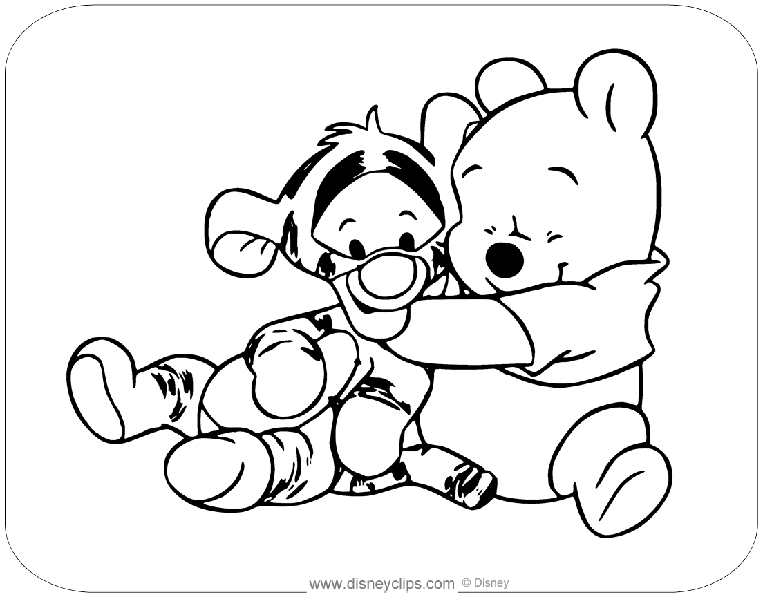 Baby Pooh Coloring Pages Disneyclips Com