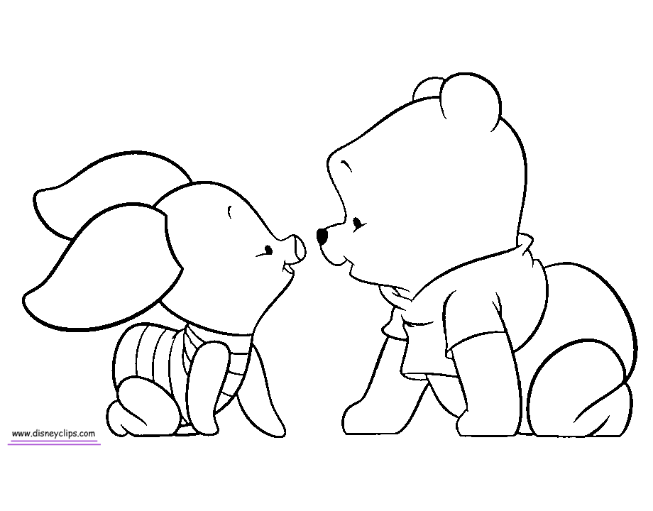 Gambar Baby Pooh Coloring Pages Disney Book Piglet Cute Eeyore di