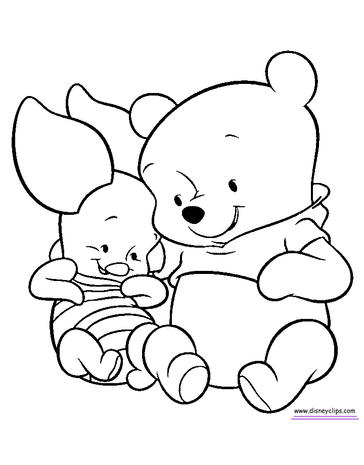 Baby Pooh Coloring Pages Disneyclips Com