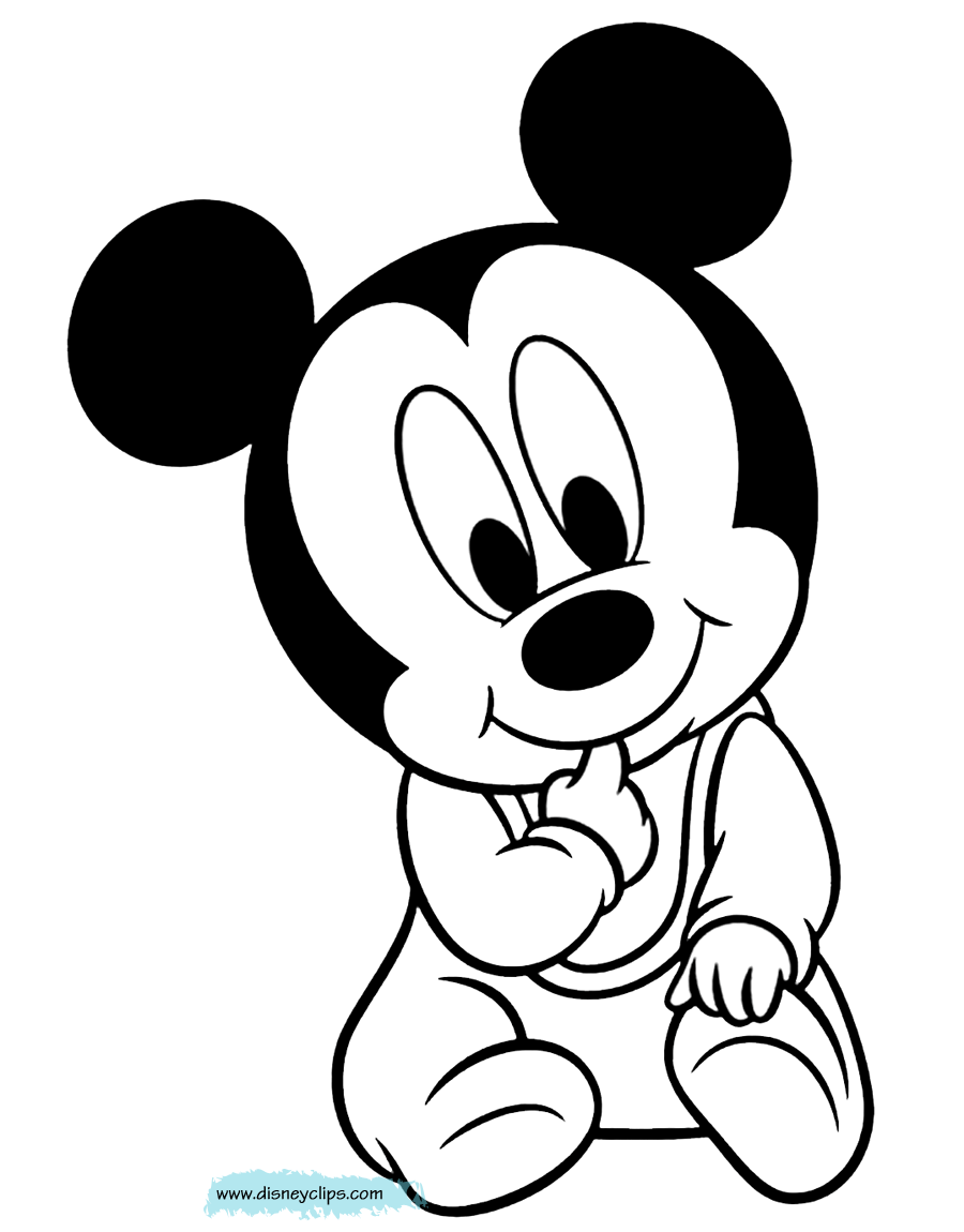 coloring page Cute Baby Mickey