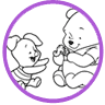 Baby Pooh and Piglet coloring page