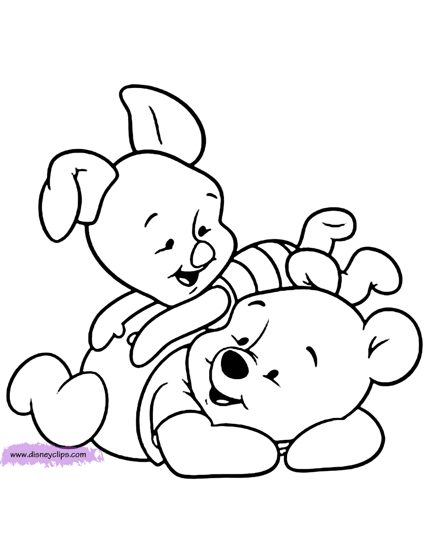 coloring page Baby Pooh & Baby Piglet