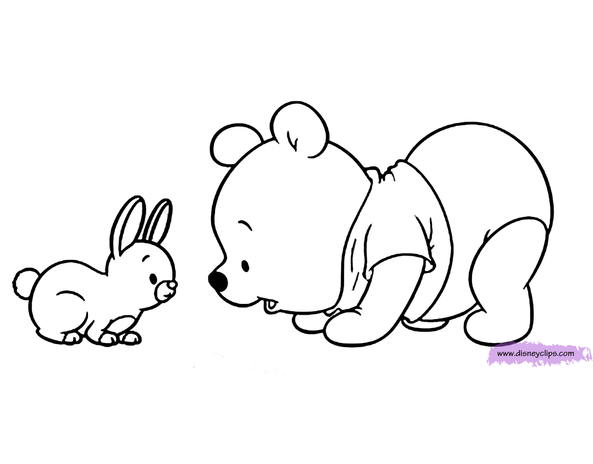 coloring page Baby Pooh bunny rabbit