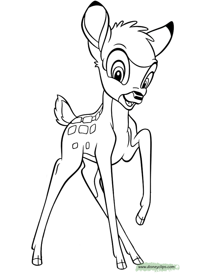 Disney's Bambi Coloring Pages 2 | Disneyclips.com