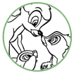 Bambi, Flower and Thumper coloring page