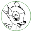 Flower and Bambi coloring page