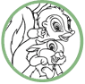 Bambi, Flower and Thumper coloring page