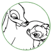 Bambi and mother coloring page