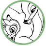 Bambi and mother coloring page