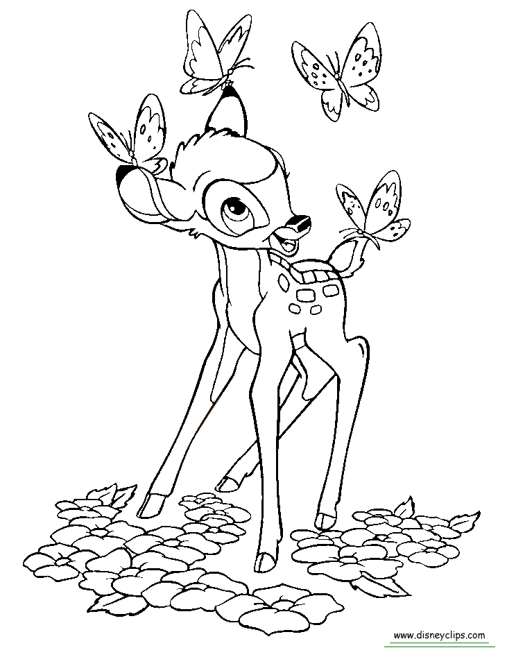 Bambi Coloring Pages Disneyclips Com