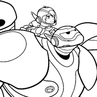 Baymax and Hiro coloring page