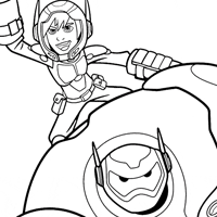 Baymax and Hiro coloring page