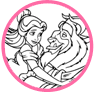 Belle and Beast coloring page