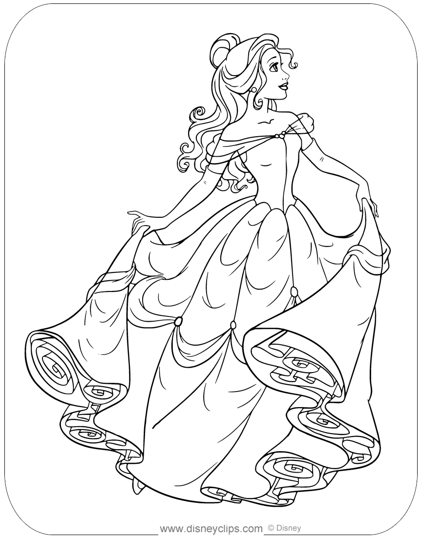 beauty and the beast coloring pages disneyclips com